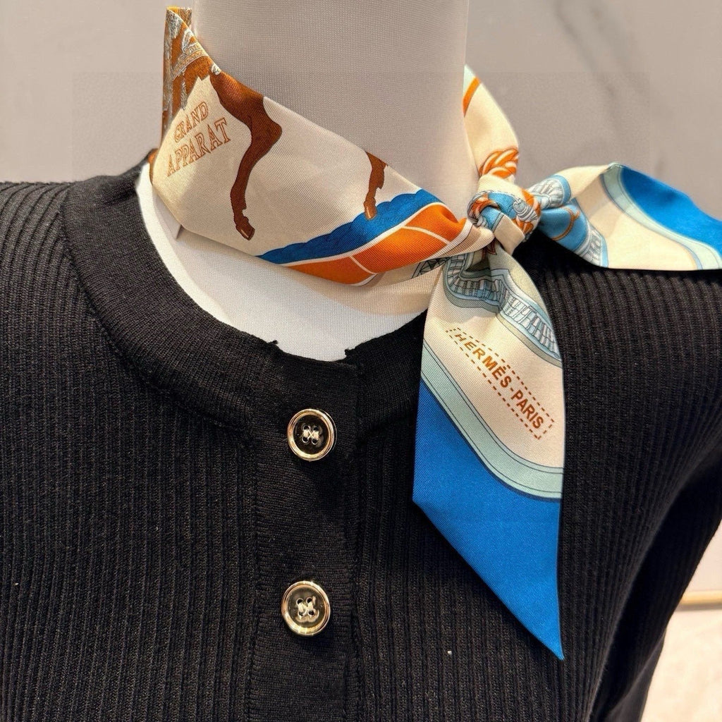 HM Twilly Mini Scarf 105 Orange Terracotta Silk Twill 153181