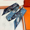 HM Twilly Mini Scarf 105 Blue Marine Silk Twill 153188