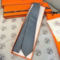 HM Hilario Tie Grey Twill Silk 210000