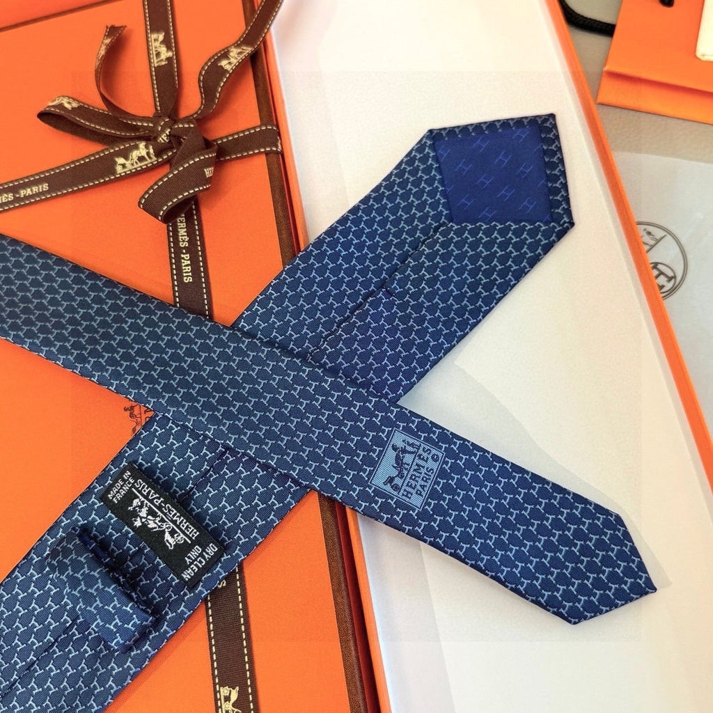 HM Hilario Tie Blue Twill Silk 210002