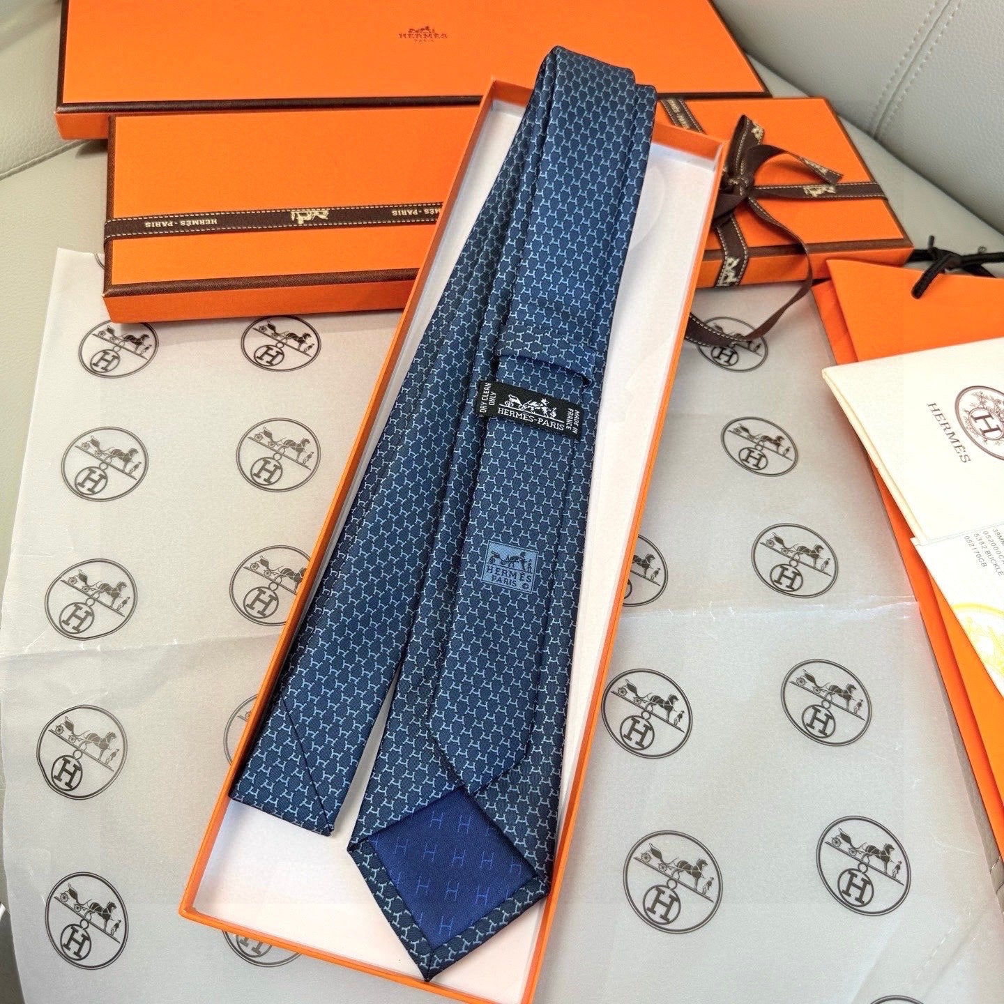 HM Hilario Tie Blue Twill Silk 210002