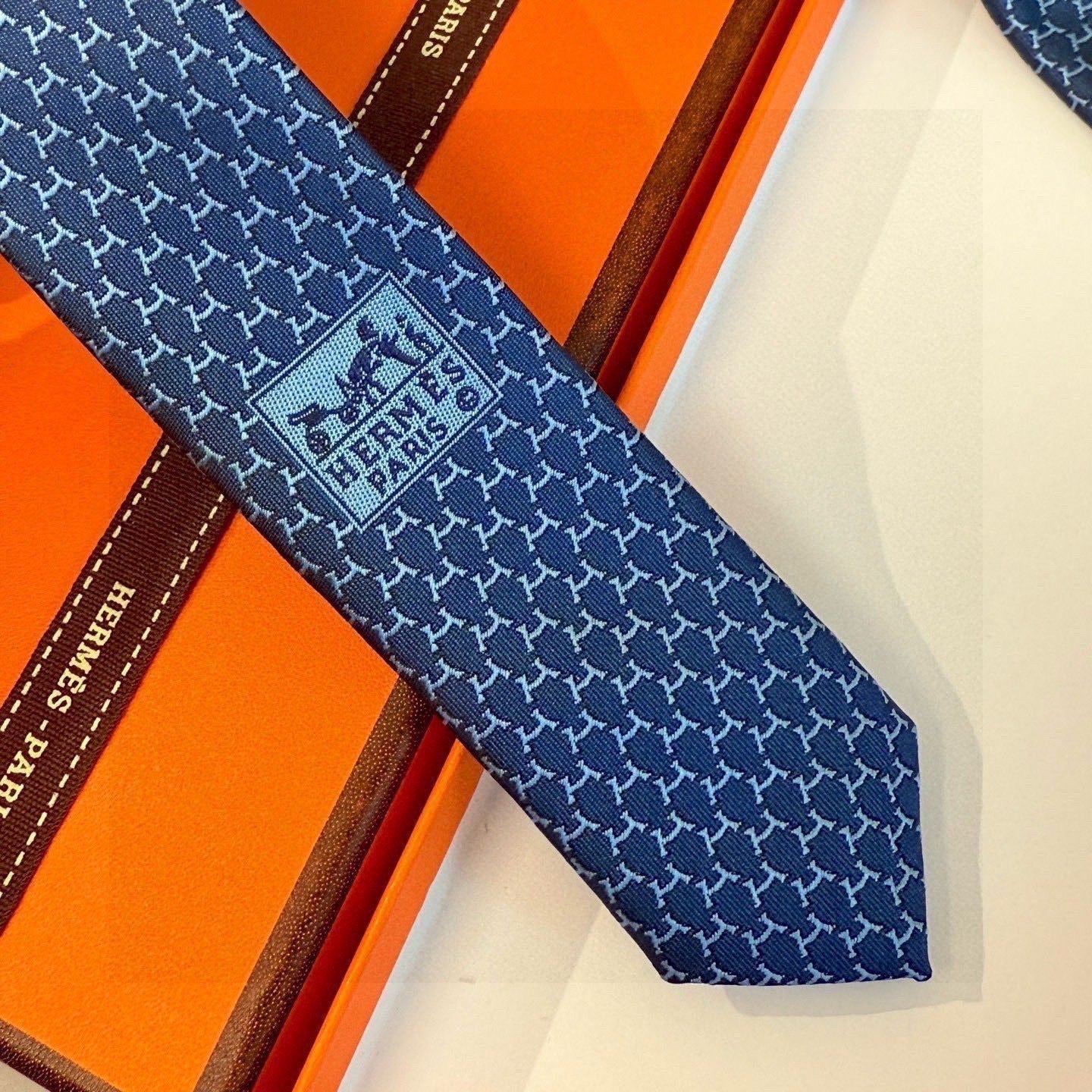 HM Hilario Tie Blue Twill Silk 210002
