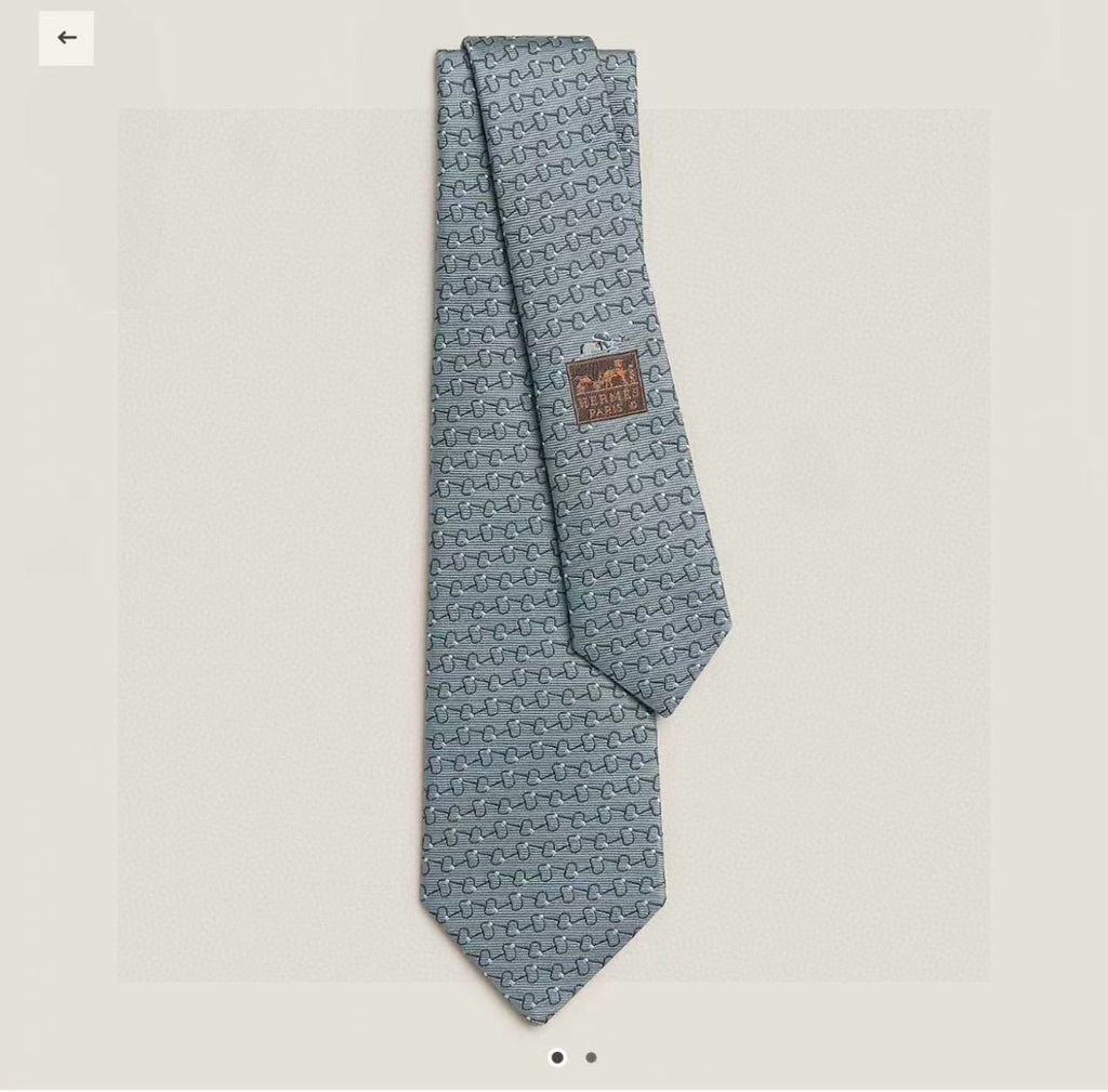 HM Mors a Olives Tie Grey Twill Silk 212095