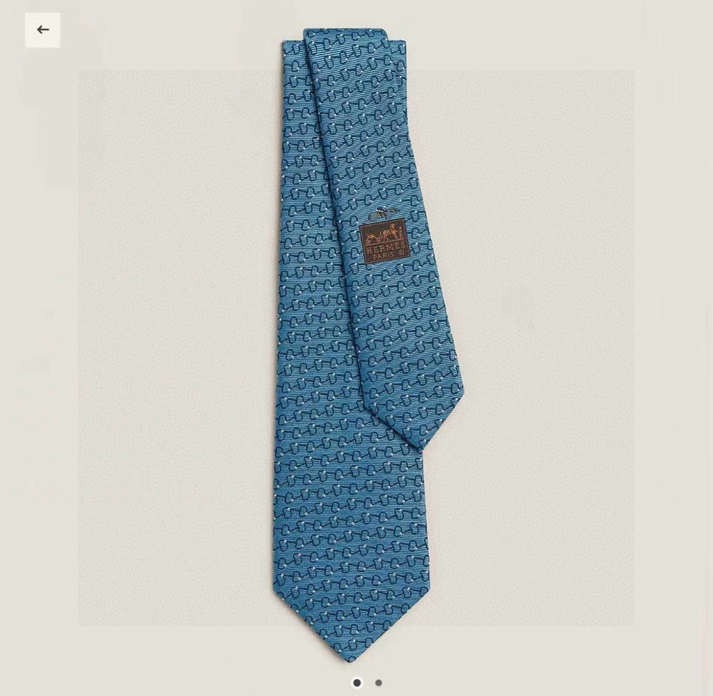 HM Mors a Olives Tie Light Blue Twill Silk 212096