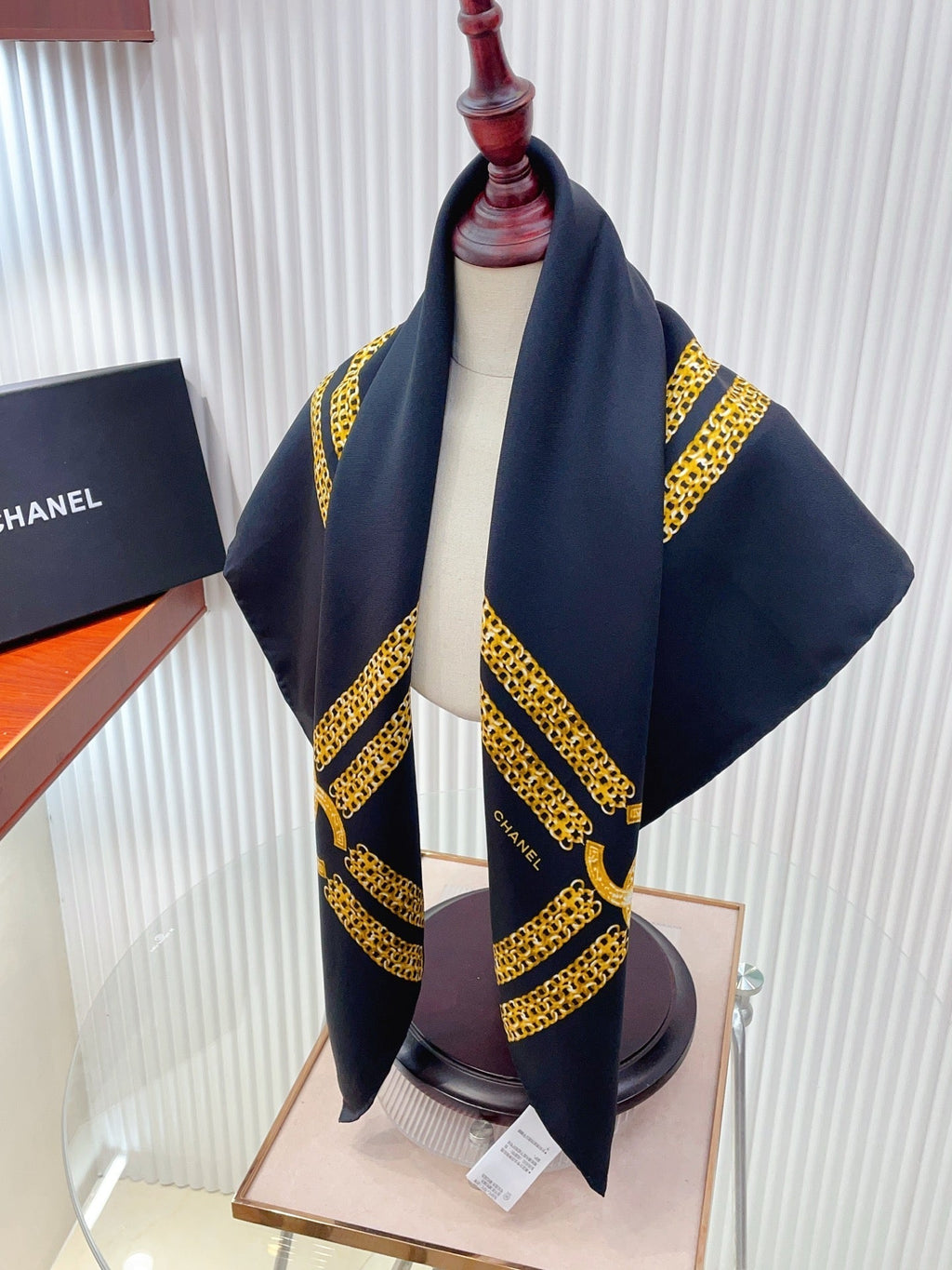 CC 25/26 Early Spring Square Scarf Navy Blue Yellow Silk 139450
