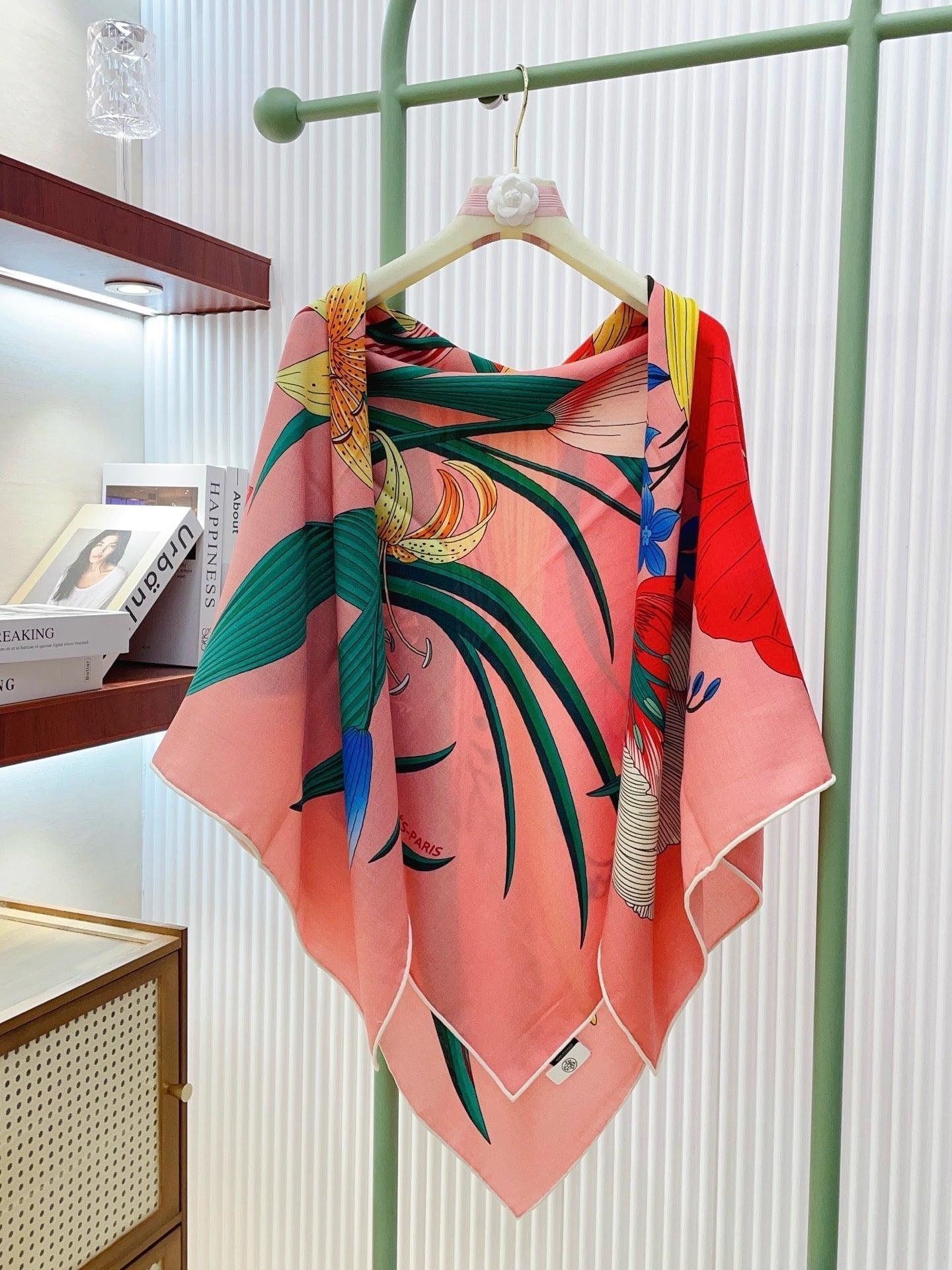 HM Bouquet Final Scarf 90 Pink Silk Cashmere 139460