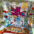 HM 26s 90 Scarf Green Colorful Mulberry Silk 153391
