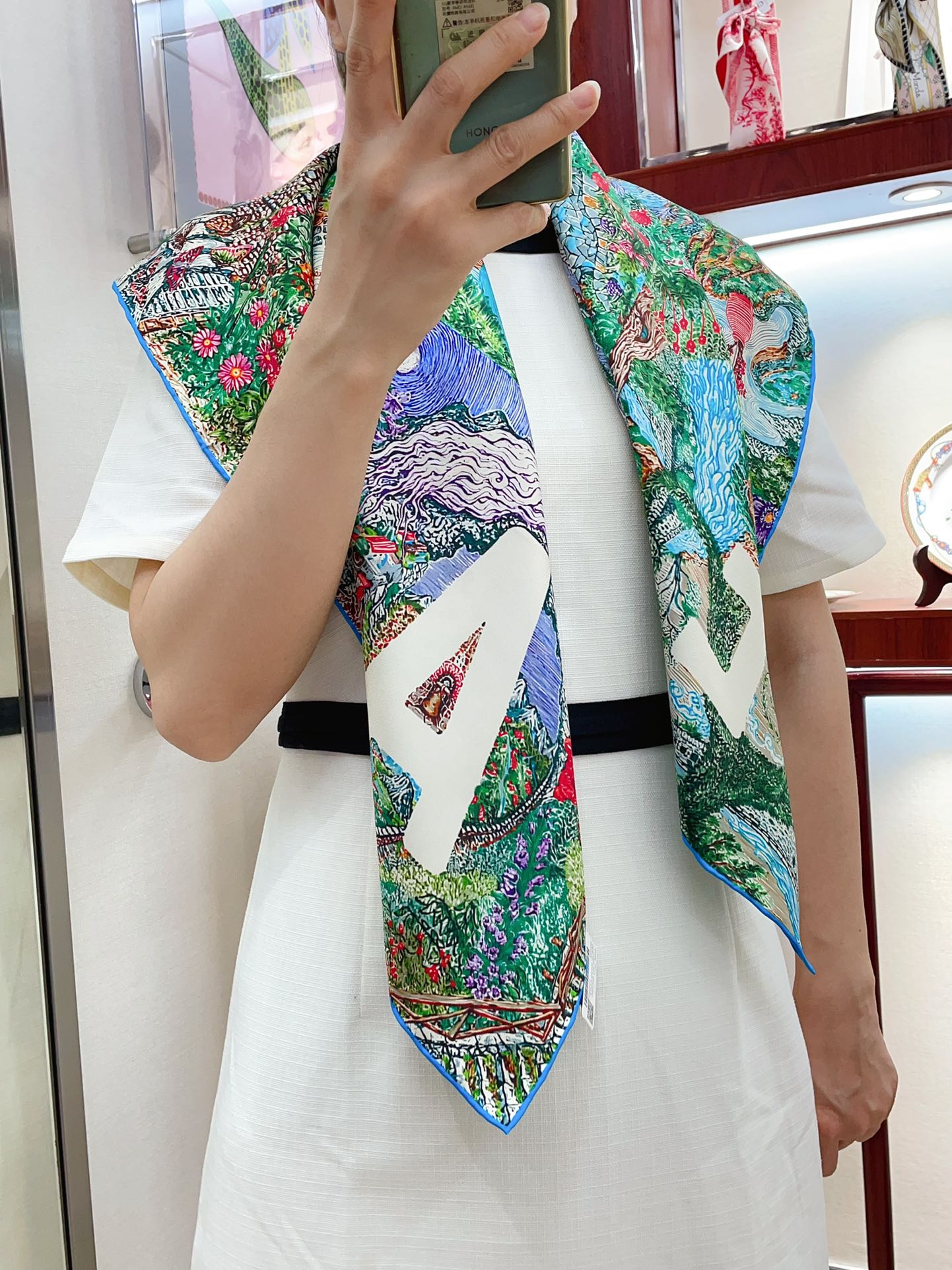 Eleftheria Scarf 90 CM In Colorful Silk Twill  193836