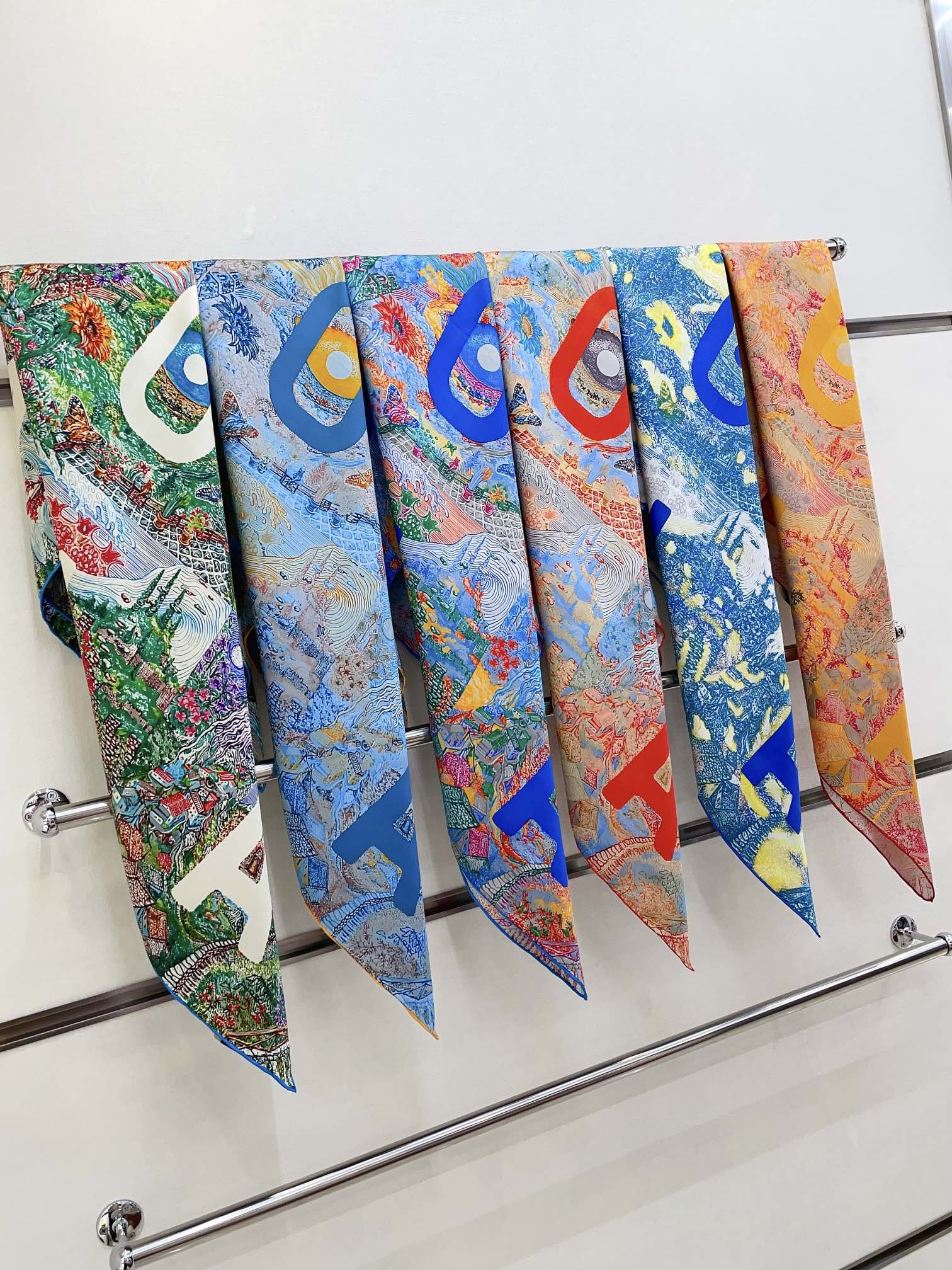 Eleftheria Scarf 90 CM In Colorful Silk Twill 193832