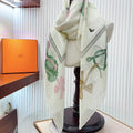 Scarf 110 CM In White Colorful Voile Silk 193825
