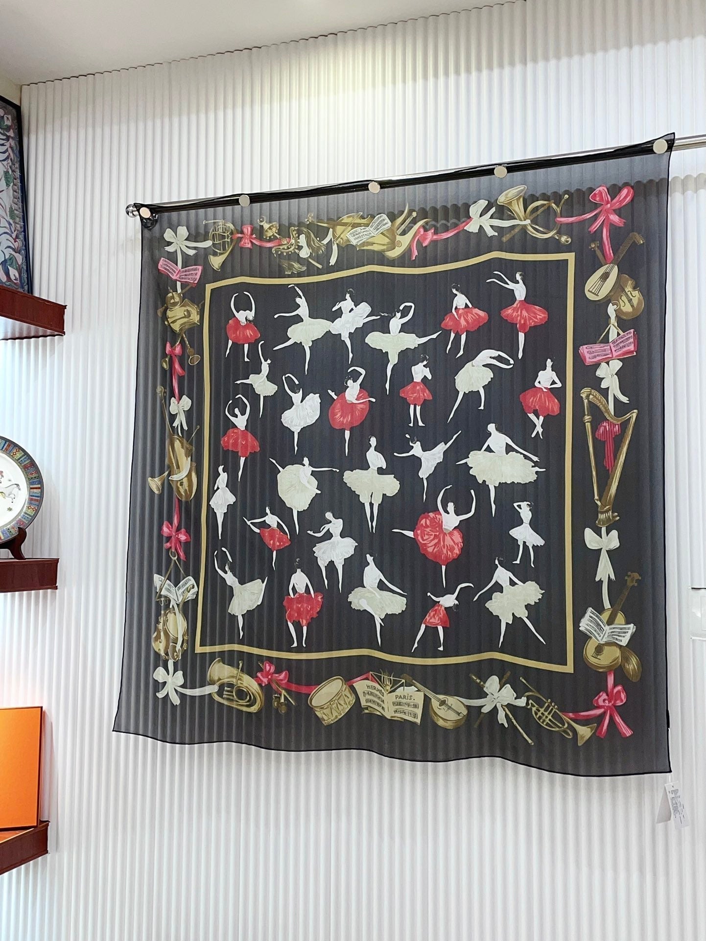 Scarf 110 CM In Black Colorful Voile Silk 193826
