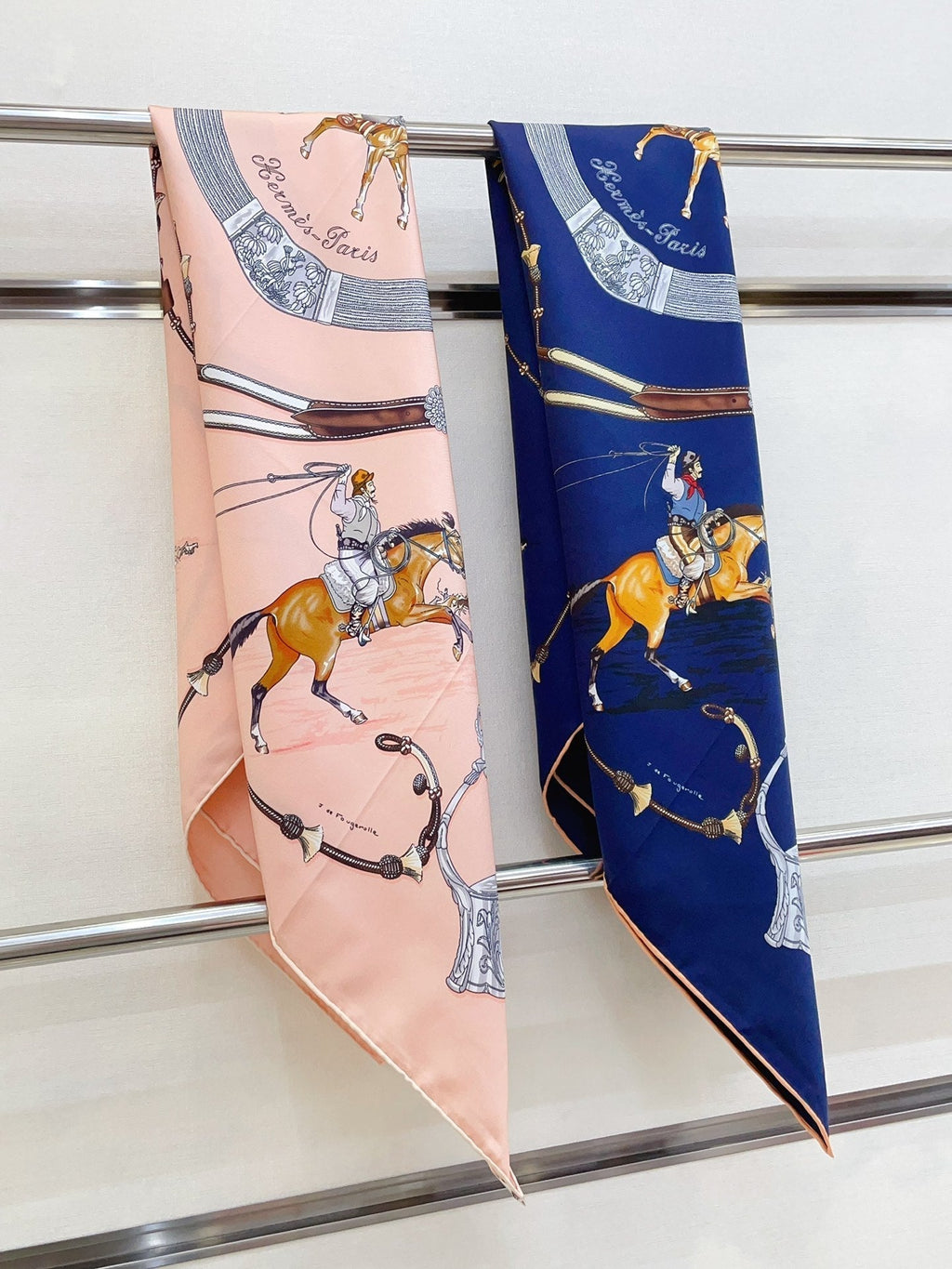 Pampa Scarf 90 CM In Pastel Pink Colorful Silk 196203