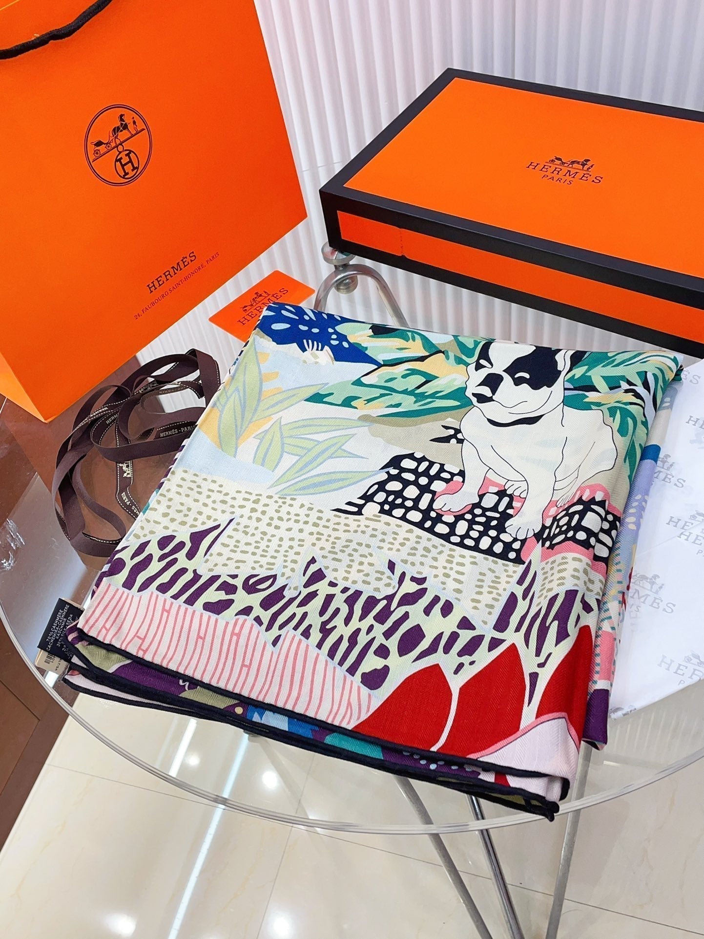 En Liberte ! Scarf 140 CM In Colorful Cashmere And Silk 198587