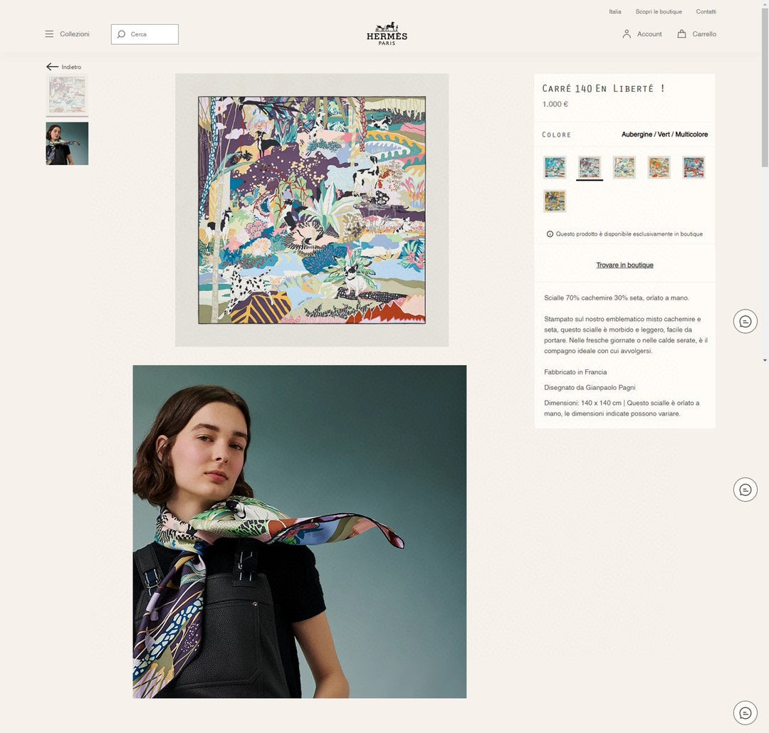 En Liberte ! Scarf 140 CM In Colorful Cashmere And Silk 198587