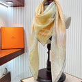 Faubourg Tropical Detail scarf 110 CM In Beige Colorful Silk  208584