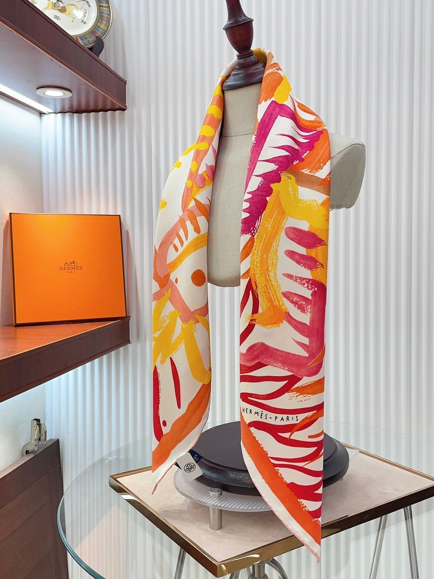 Le Cavalier A La Trompette Scarf 90 CM In Colorful Silk 208589