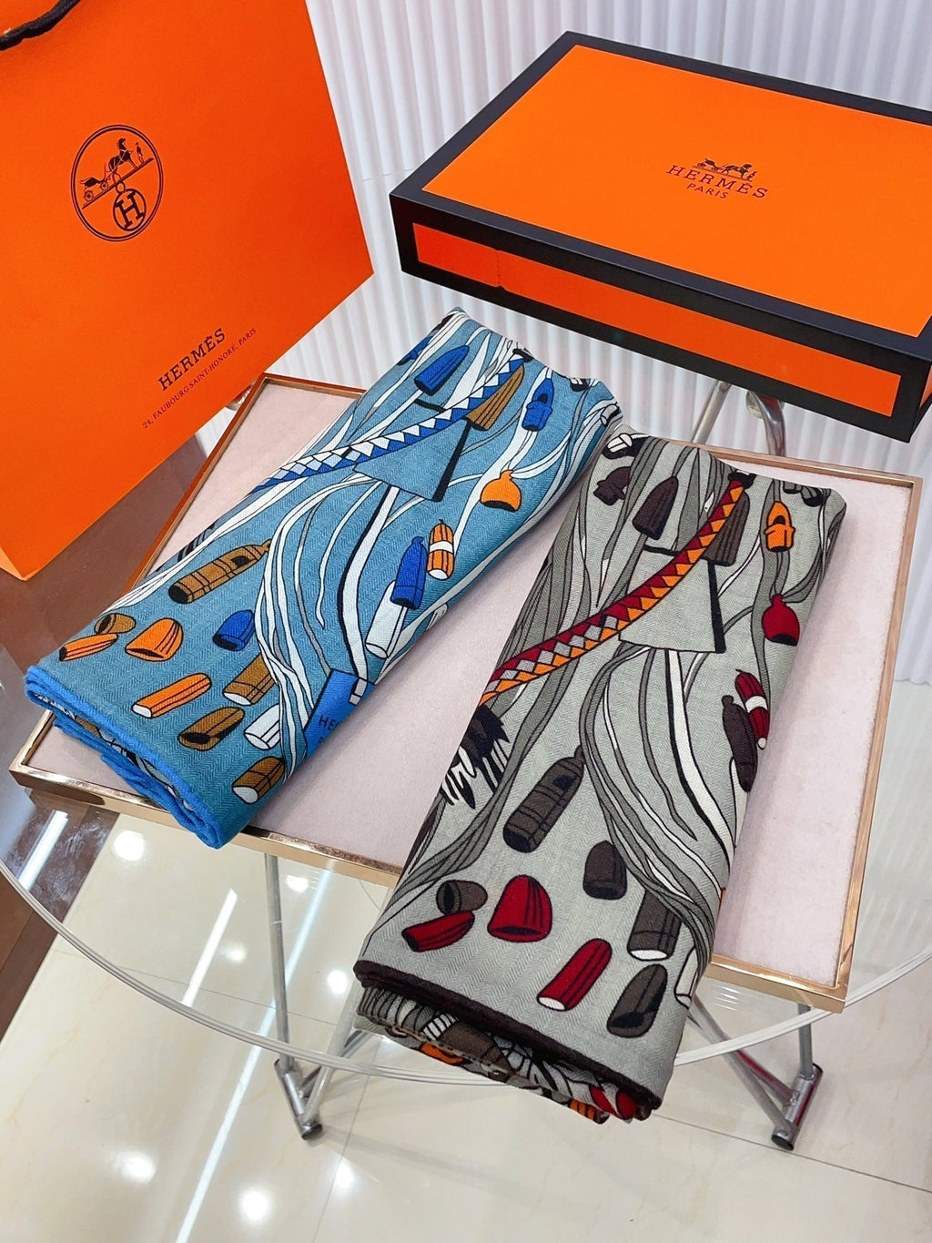 Wild Rhythm Scarf 140 CM In Colorful Cashmere Silk 213698