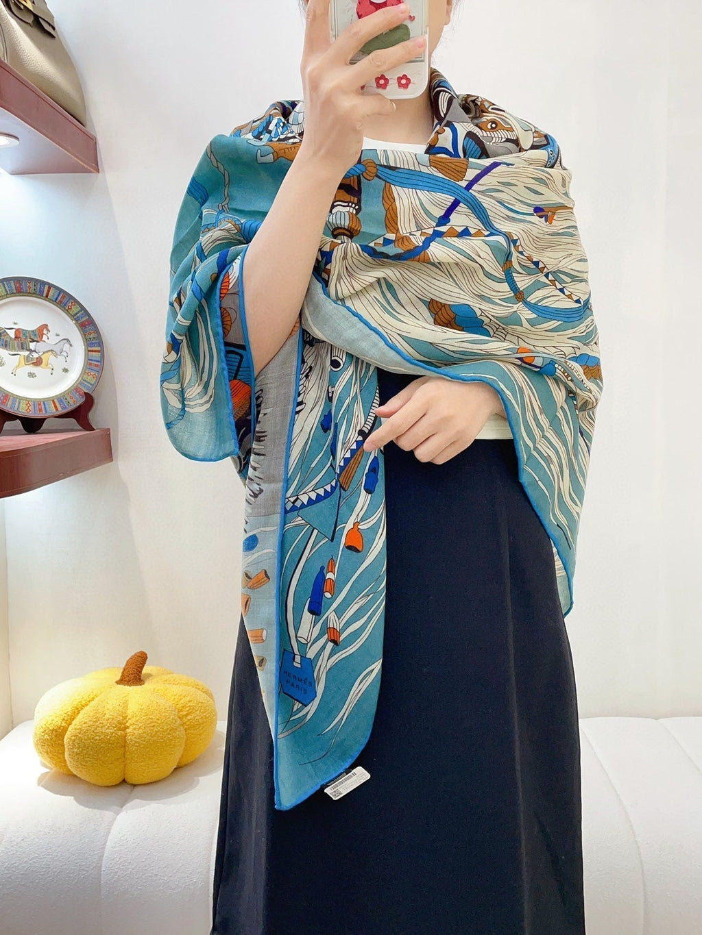 Wild Rhythm Scarf 140 CM In Colorful Cashmere Silk 213699