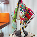 Locomotion Shawl 90 CM In Colorful Silk Twill  225468