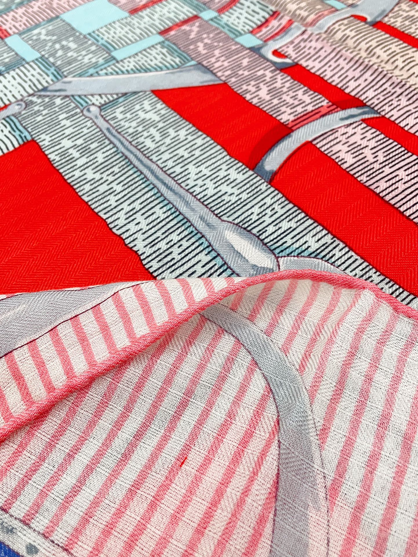 Mors a Jouets Chemise Shawl 140 CM In Colorful Silk And Cashmere 239532