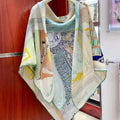 Mystere Au 24 Scarf 135 CM In Colorful Cashmere And Silk 247639