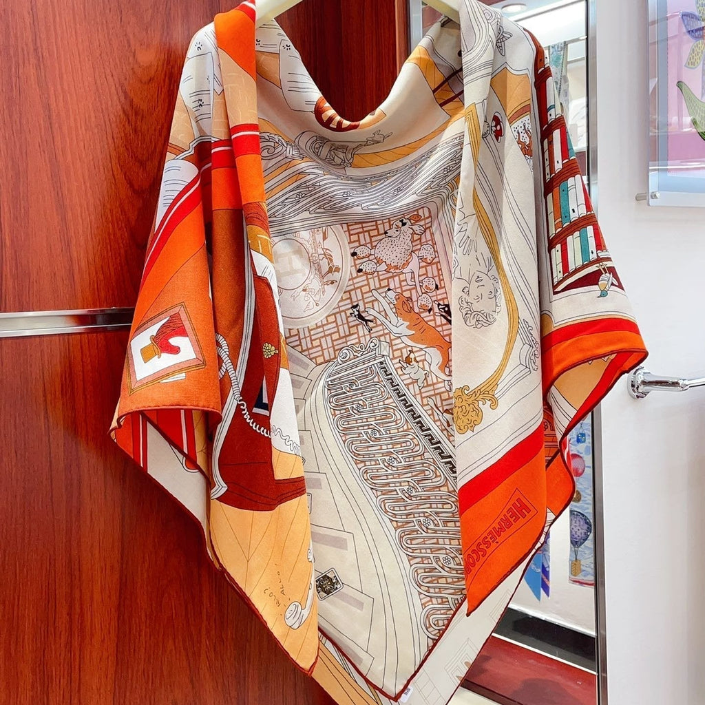 Mystere Au 24 Scarf 135 CM In Colorful Cashmere And Silk 247638