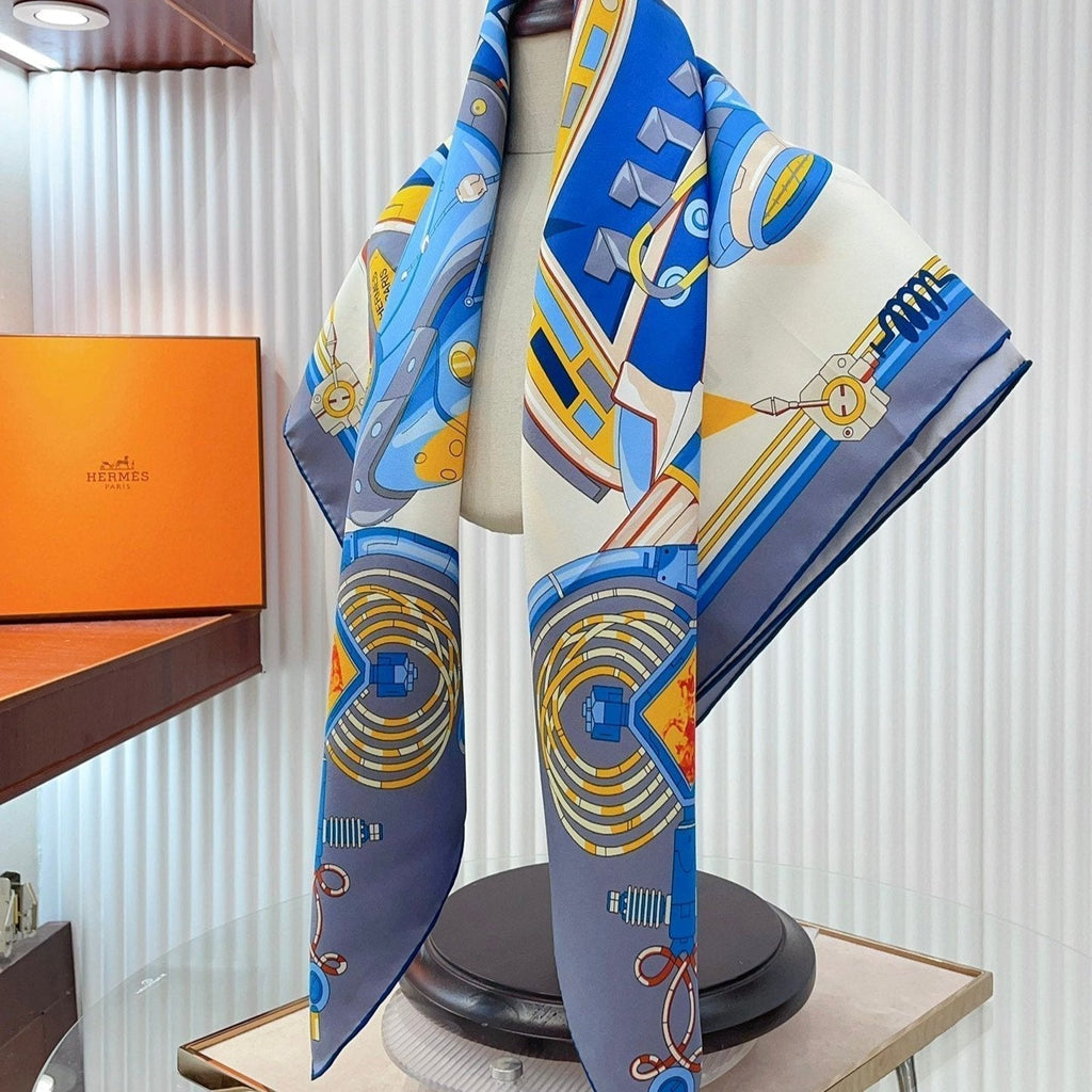 Neo Brandebourgs Scarf 90 CM In Colorful Silk Twill  257434
