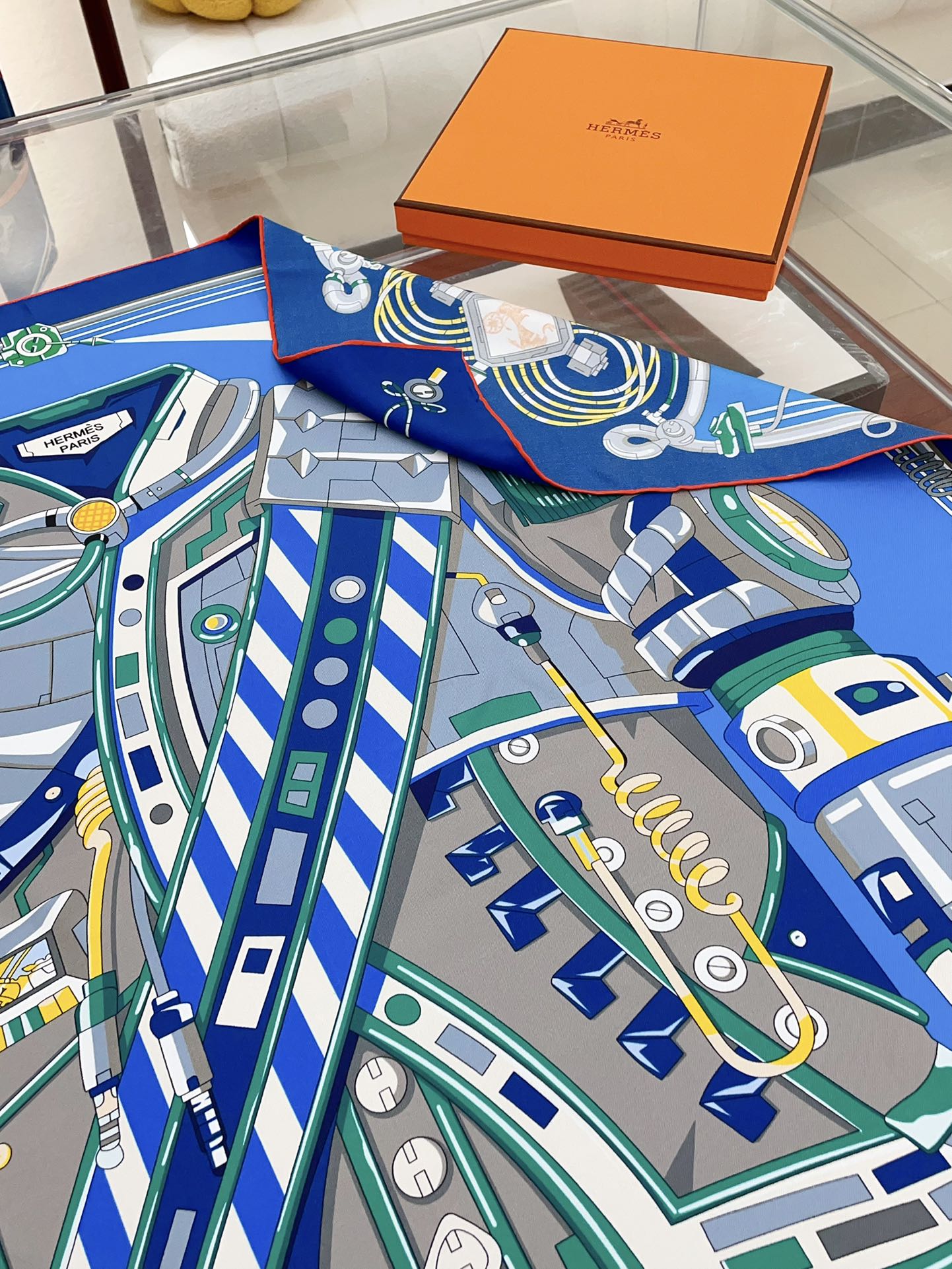 Neo Brandebourgs Scarf 90 CM In Colorful Silk Twill  257435