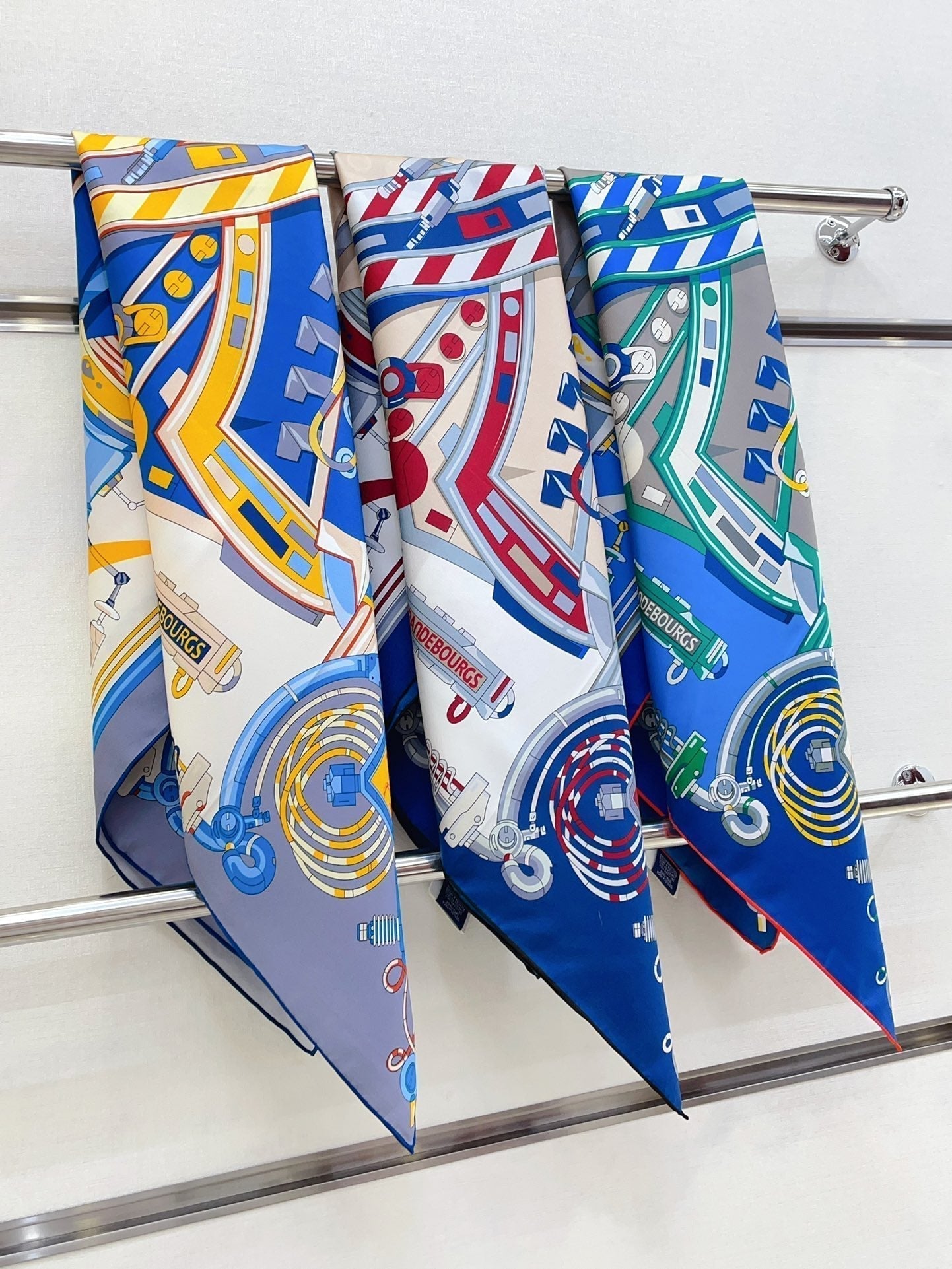 Neo Brandebourgs Scarf 90 CM In Colorful Silk Twill  257435