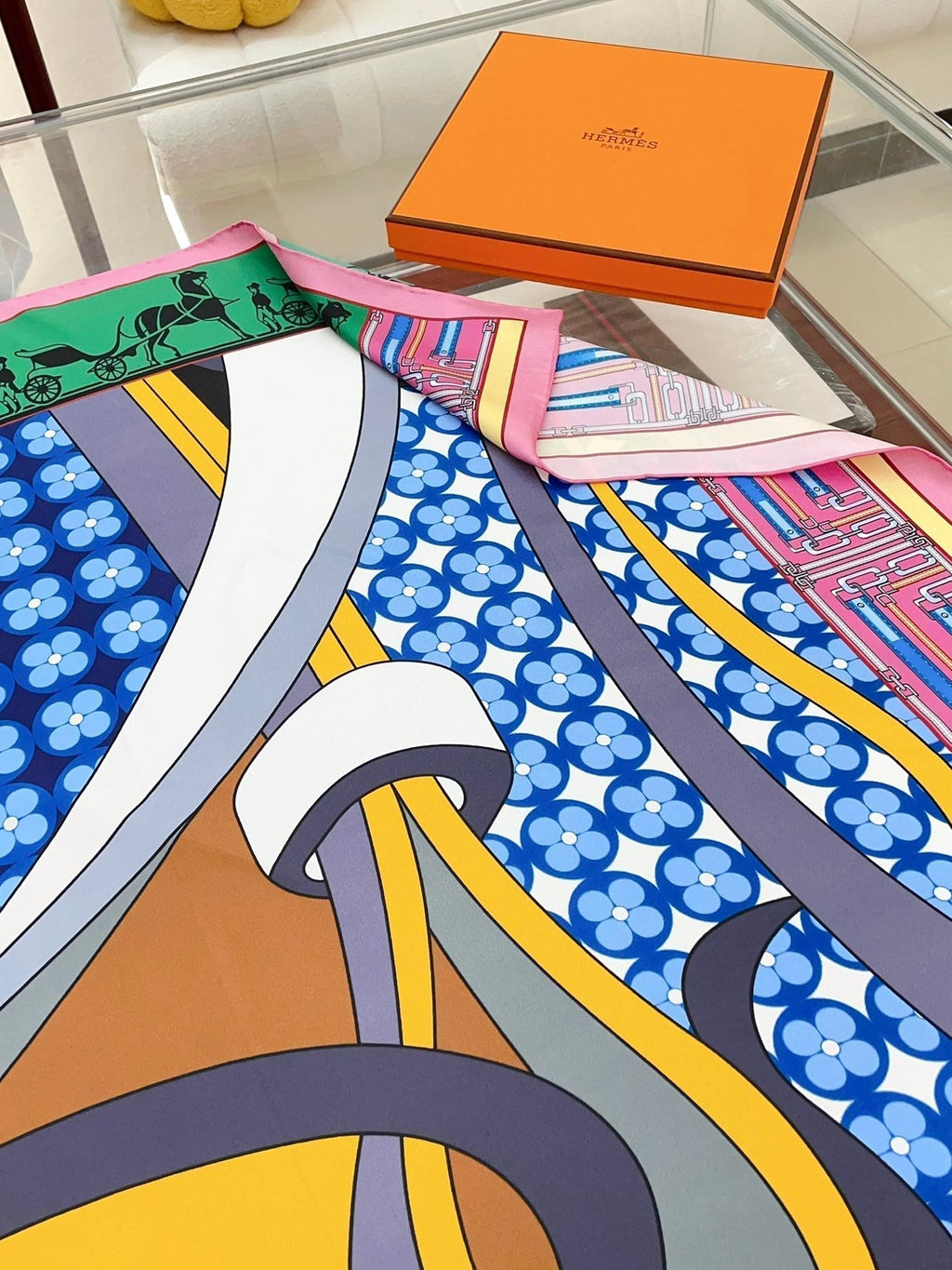 Scarf 90 CM In Colorful Silk Twill 258475