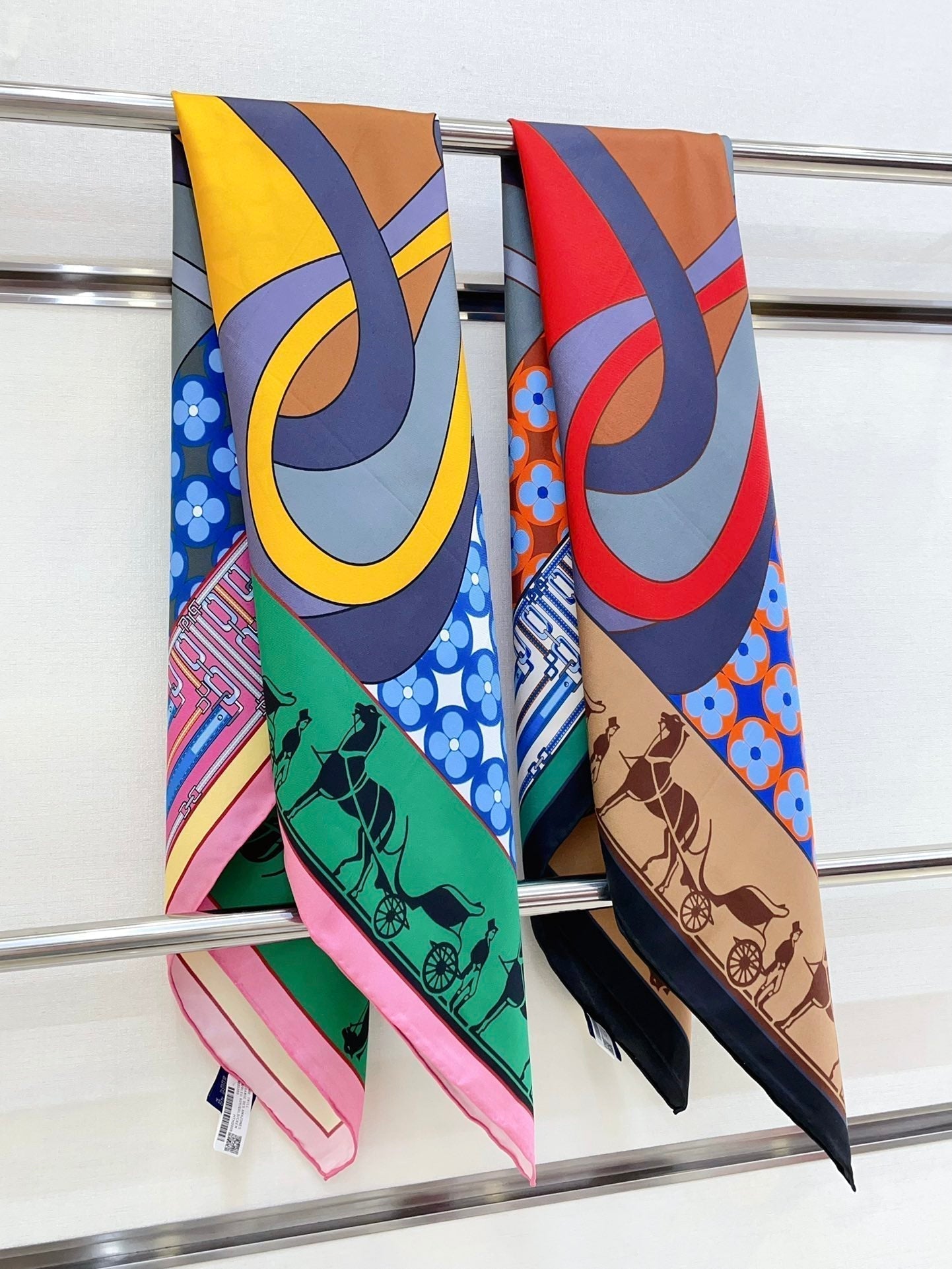 Scarf 90 CM In Colorful Silk Twill 258475