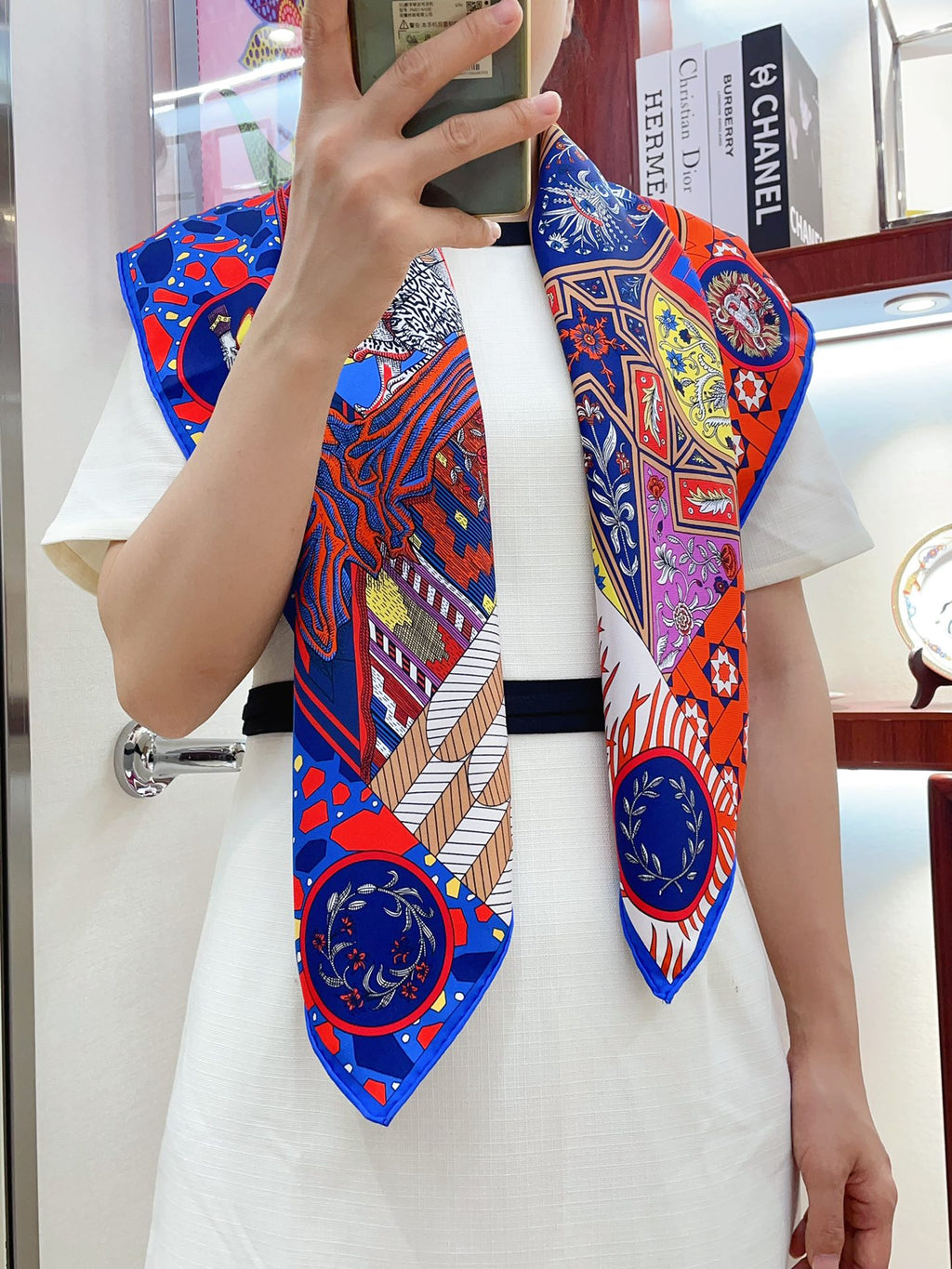 La Danse Des Amazones Scarf 90 CM In Colorful Silk 262787