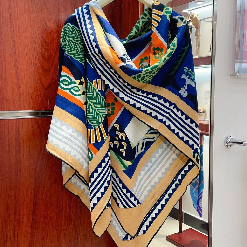 Fantaisie d'Etriers Shawl 135 CM In Colorful Cashmere And Silk 276554