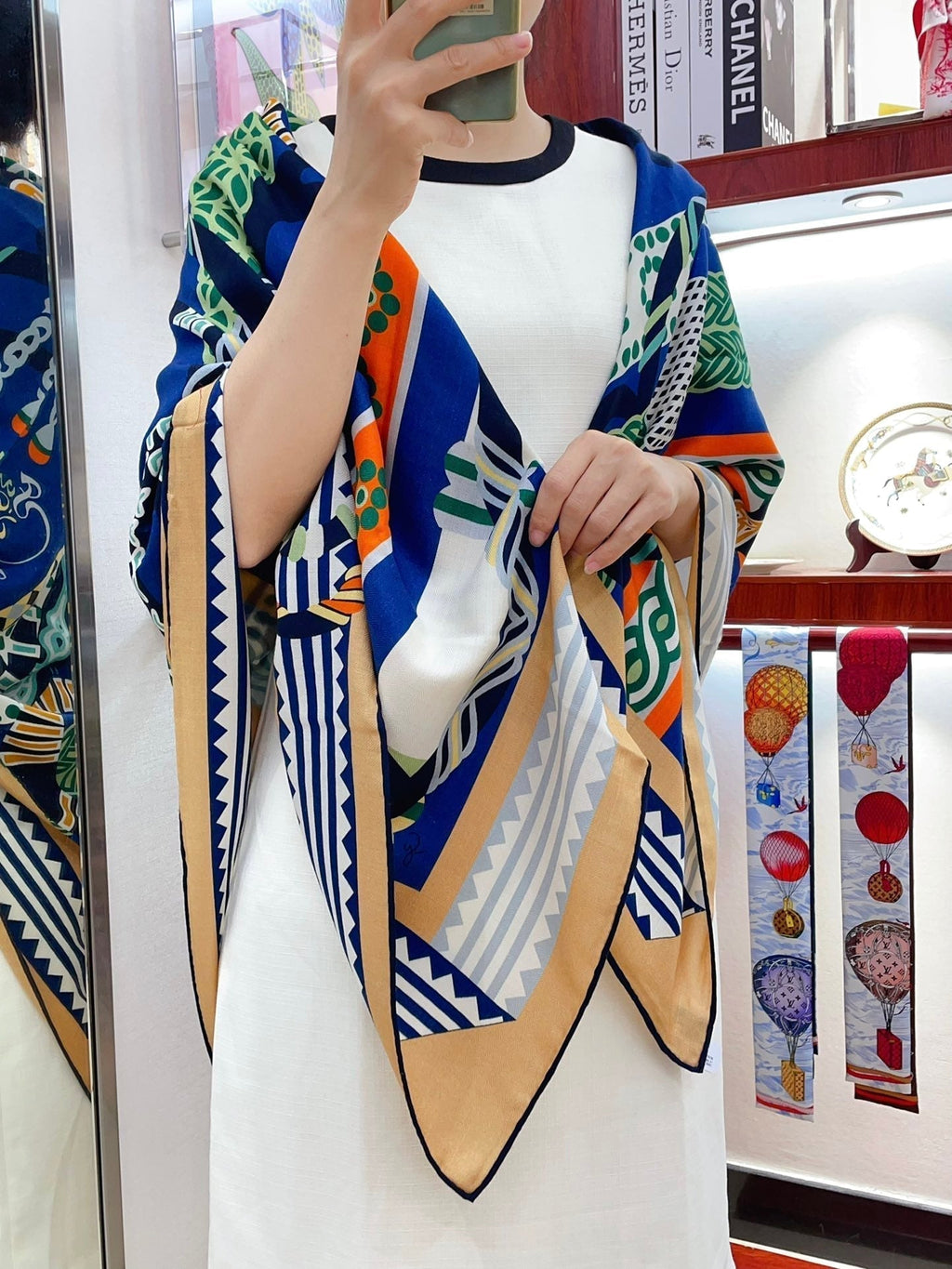 Fantaisie d'Etriers Shawl 135 CM In Colorful Cashmere And Silk 276554