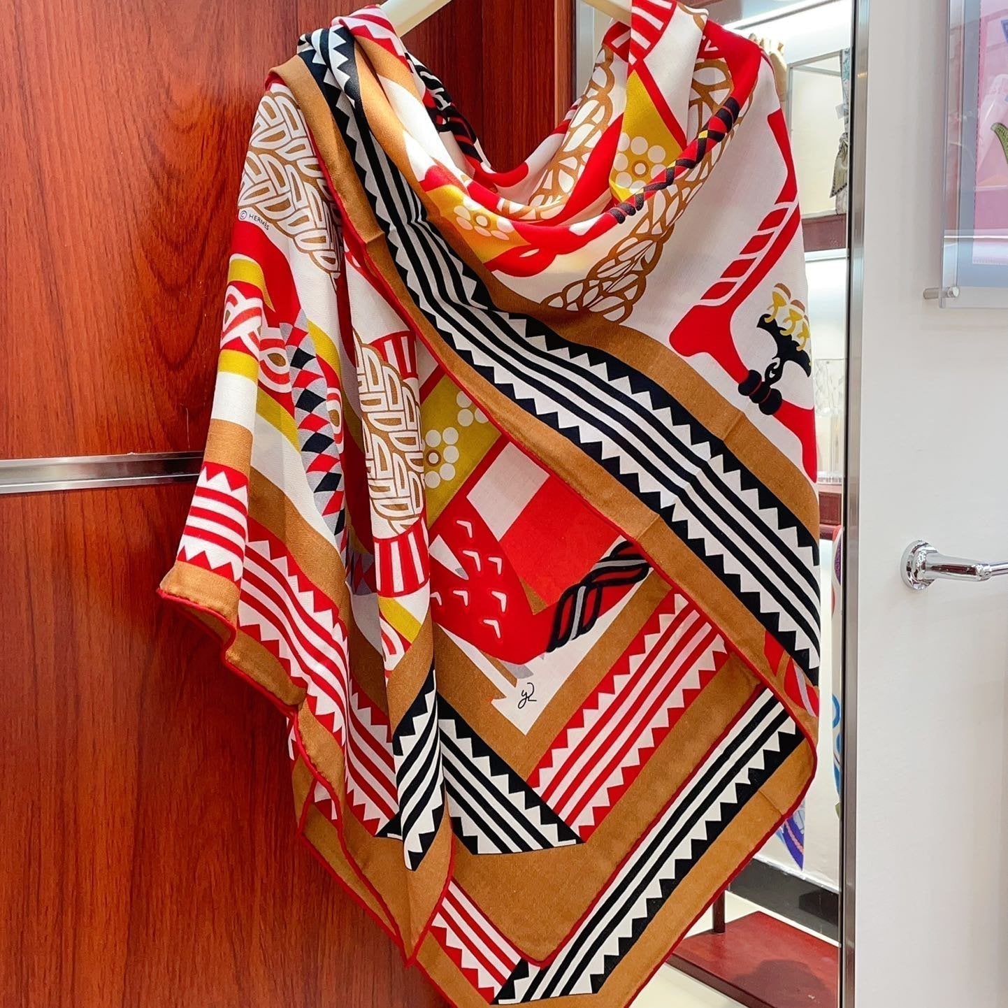 Fantaisie d'Etriers Shawl 135 CM In Colorful Cashmere And Silk 276555