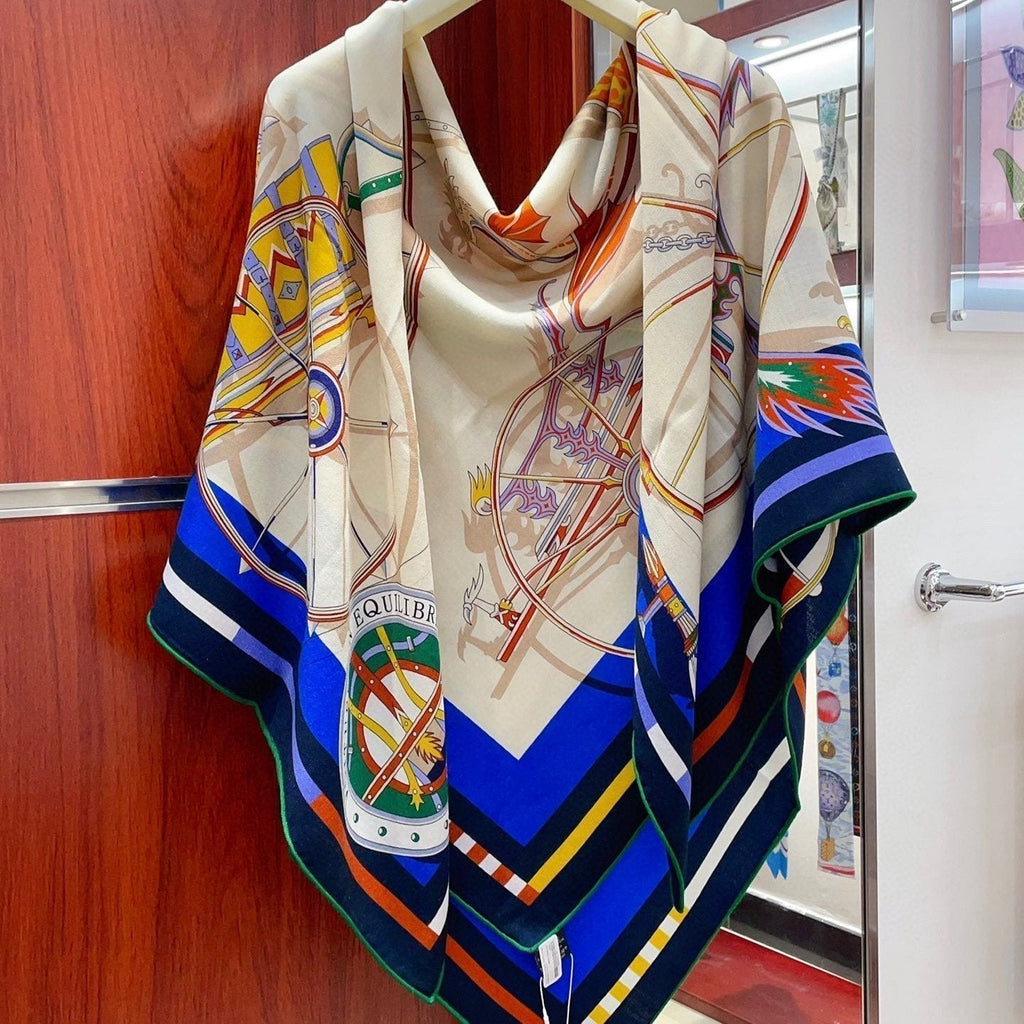 Voitures En Equilibre Scarf 140 CM In Colorful Cashmere And Silk 286416