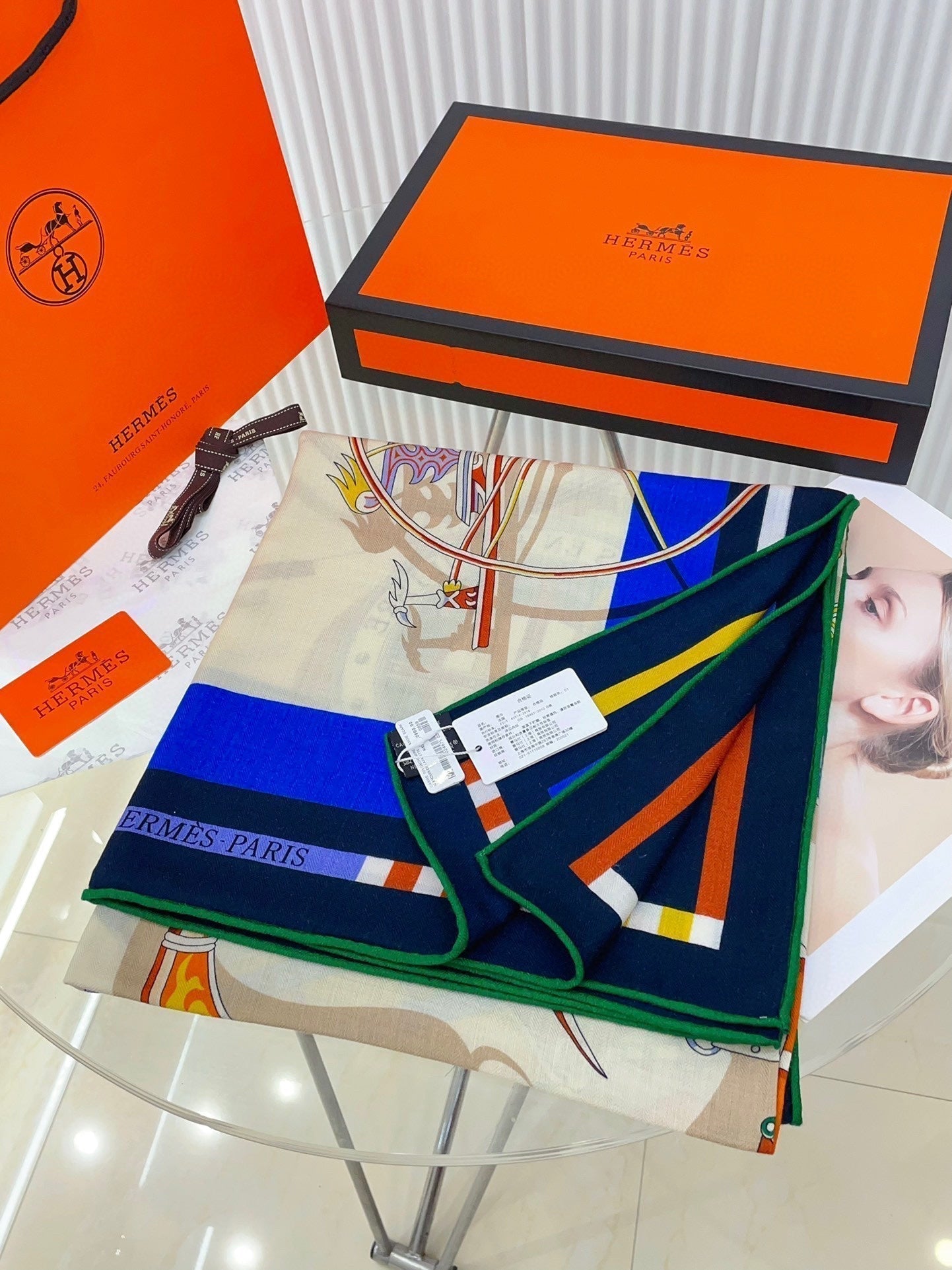 Voitures En Equilibre Scarf 140 CM In Colorful Cashmere And Silk 286416