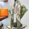 Precious Paradise Scarf 90 CM In Green Colorful Silk Twill 294486