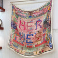 Gavroche Super Silk Quest Détail Scarf 140 CM In Colorful Cashmere 300440