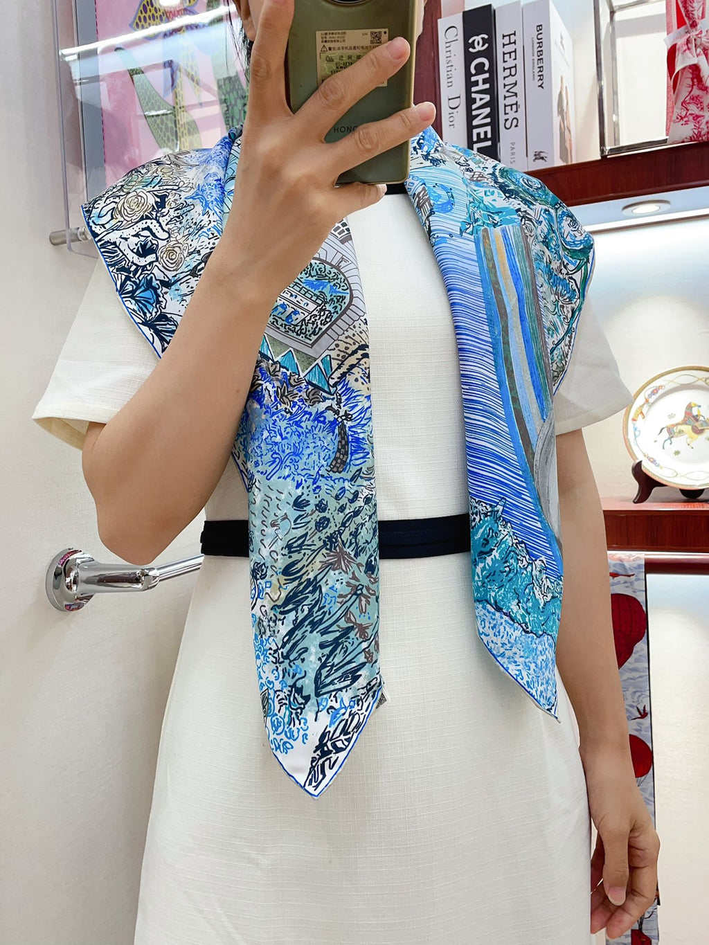 Les Folies Du Faubourg Scarf 90 CM In Colorful Silk Twill 304377