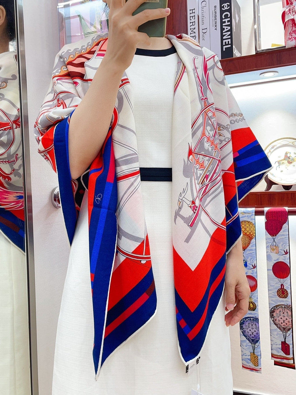 Voitures En Equilibre Scarf 140 CM In Colorful Cashmere And Silk 310320