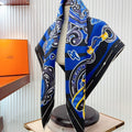 Candy Libris Scarf 90 CM In Dark Blue Colorful Silk Twill 319212