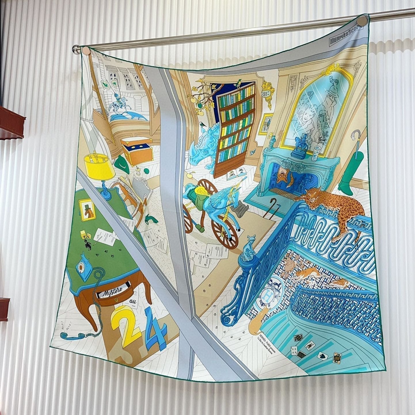 Mystere Au 24 Scarf 90 CM In Light Turquoise Colorful Silk Twill 321934