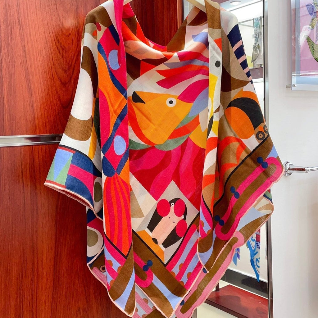 Parade en Fanfare Scarf 140 CM Colorful Cashmere And Silk 325969