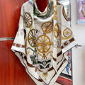 Stately Wheels Scarf 135 CM Colorful Cashmere And Silk 327467