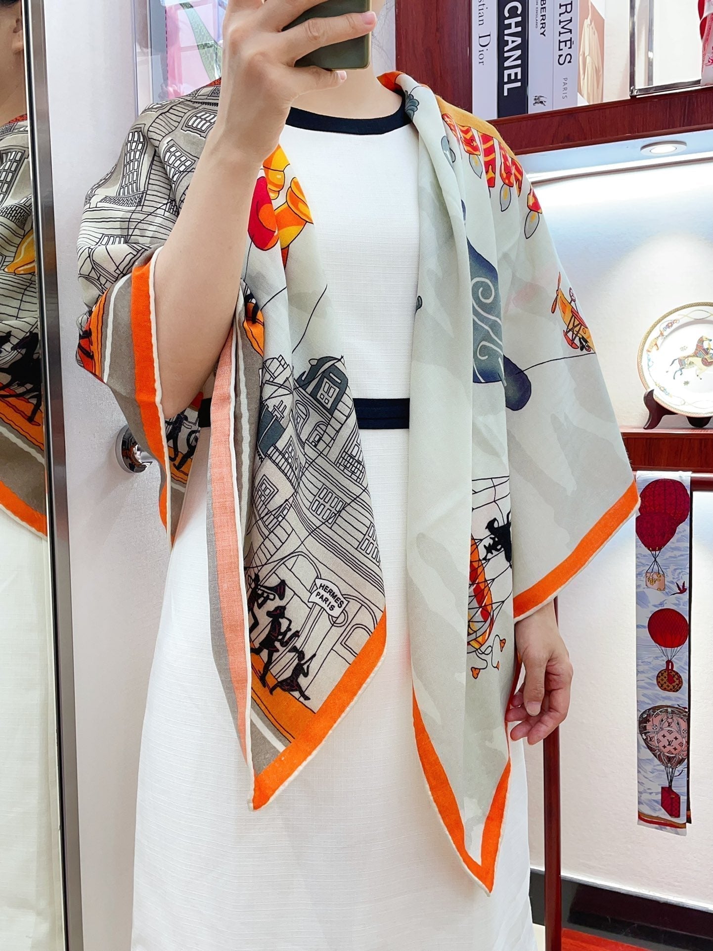 Parade Scarf 140 CM In Colorful Cashmere And Silk  340181