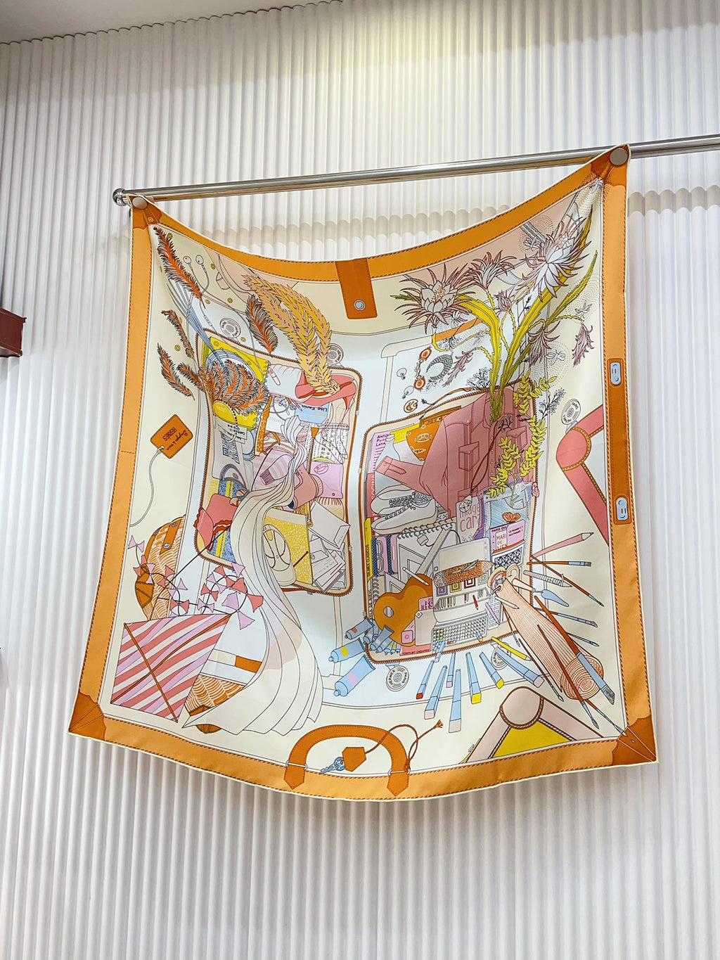 Bagage a Main Scarf 90 CM In Colorful Silk Twill 342849