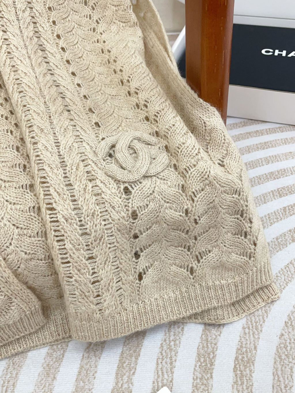 SCARF 190 CM IN KHAKI TAN CASHMERE 396246