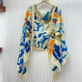 Scarf 180 CM White Colorful Mashmere And Silk  403887