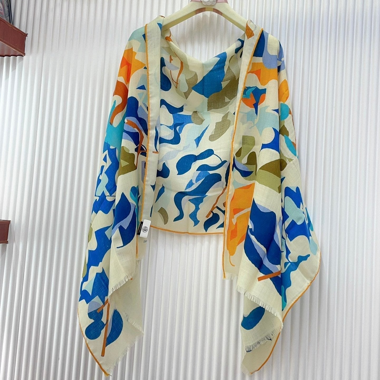 Scarf 180 CM White Colorful Mashmere And Silk  403887